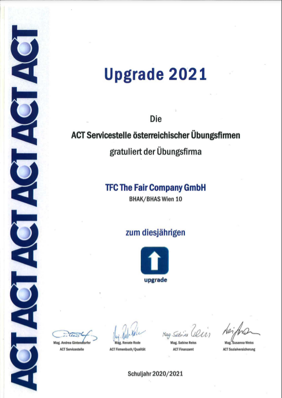 Upgrade Zertifizierung 2021-The Fair Company GmbH